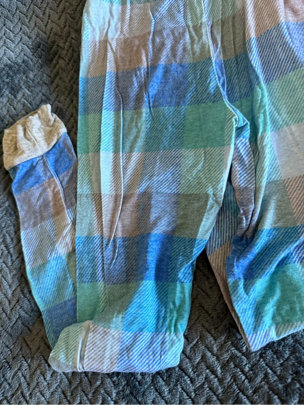 Kids Little Sleepies Plaid Blue & Teal Long Sleeve Pajama Set- 7/8